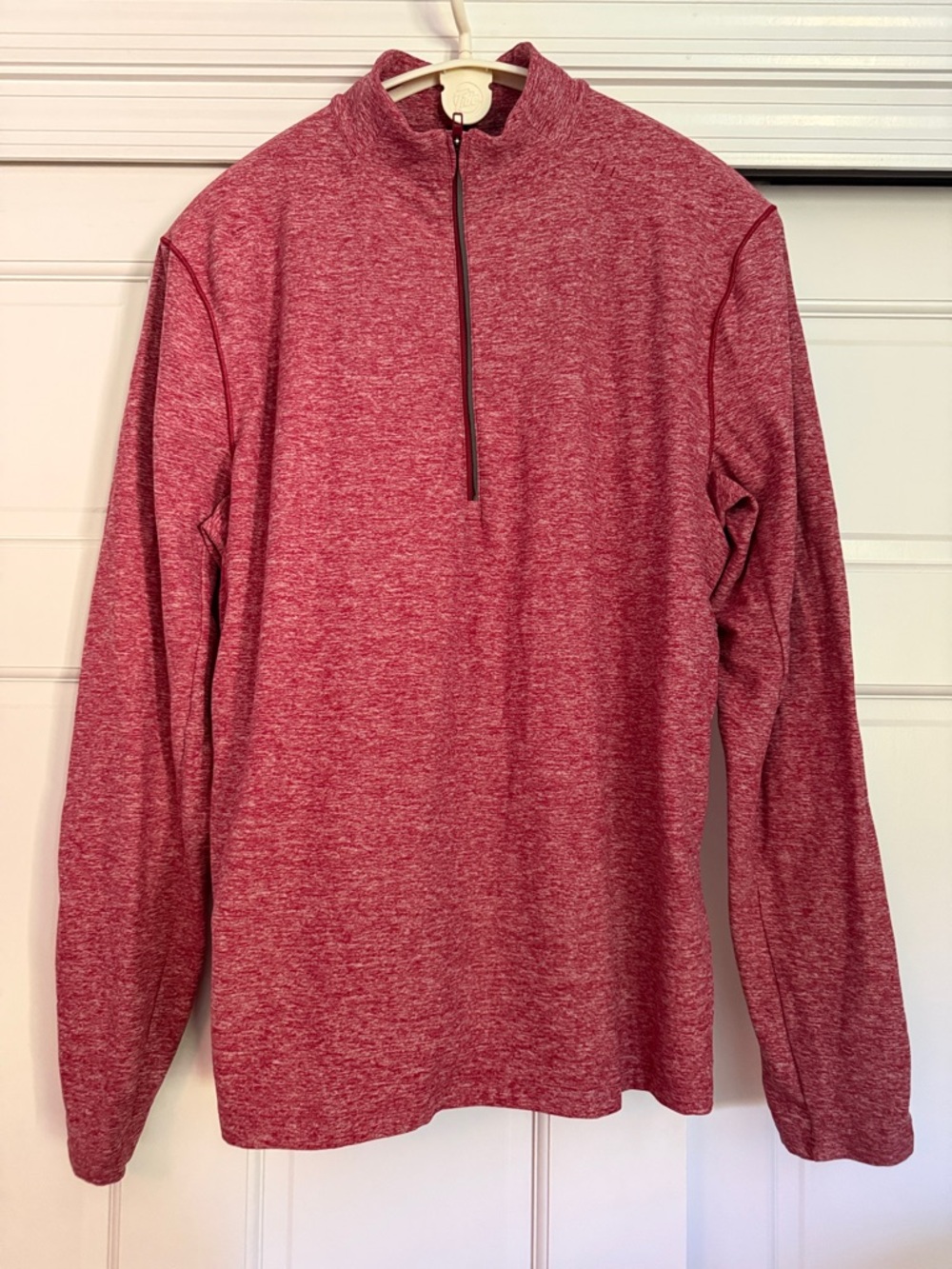 lululemon athletica Men's Heathered Red 1/4 Zip Sweater